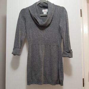Motherhood Cowl Neck Gray Knit Sweater Long Length Maternity Blouse Small